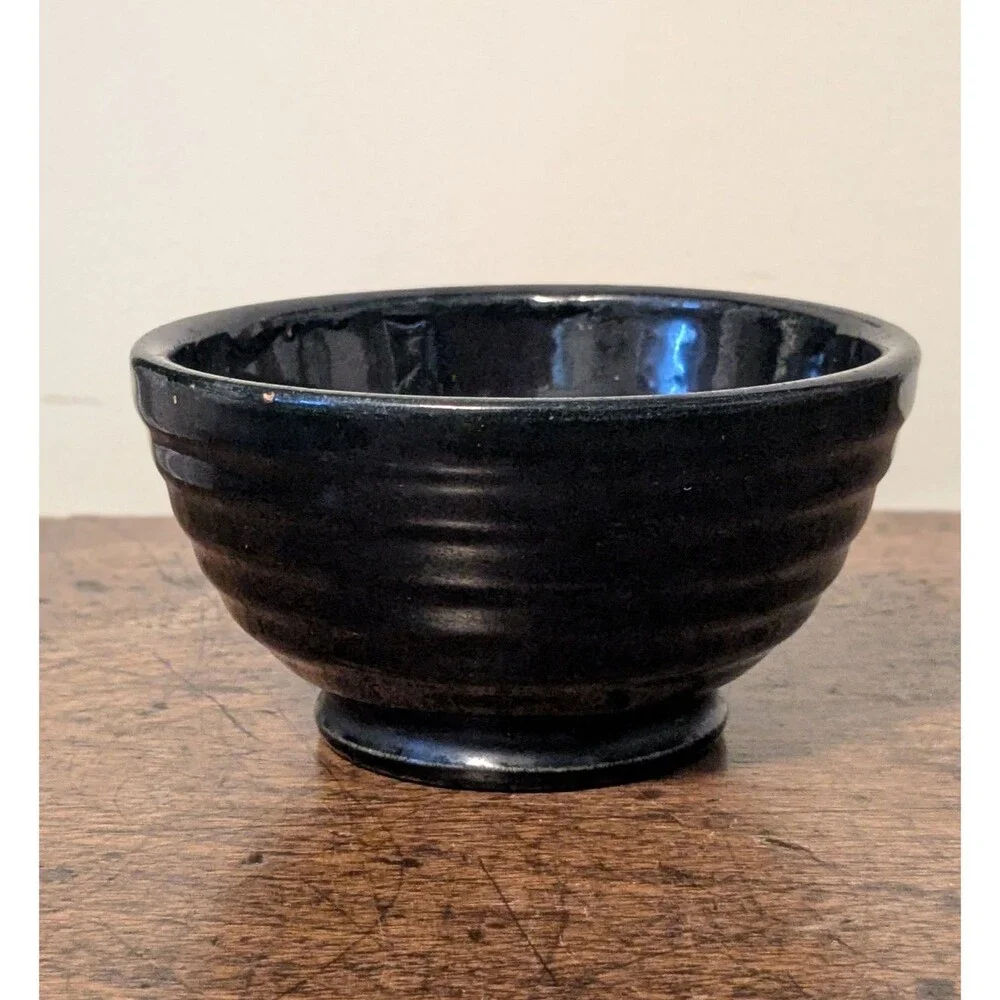 Vintage Ringware Black Footed Bowl 4.5